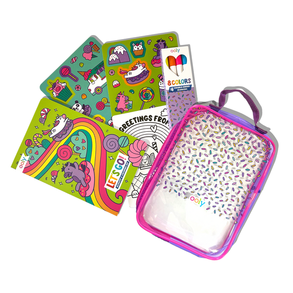 Let's Go!: Activity & Coloring Kit- Unicorn Candy Town