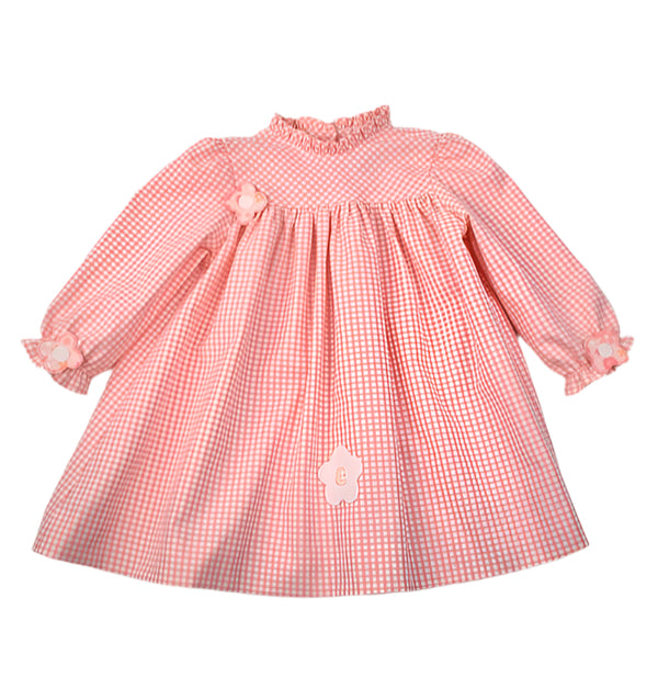 Flowers Dress- Pink Check