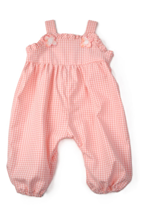 Flowers Romper- Pink Check