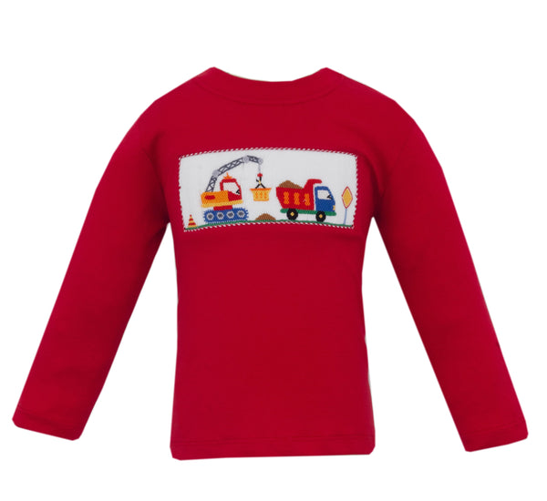 Construction Trucks Knit L/S T-Shirt- Red