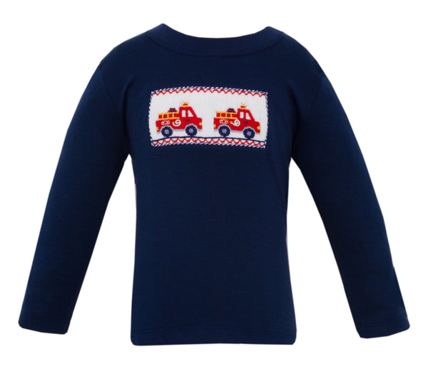 Firetrucks Knit L/S T-Shirt- Navy Blue