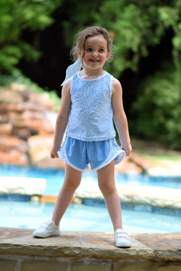 Blue Shorts (Blue Floral Sides)