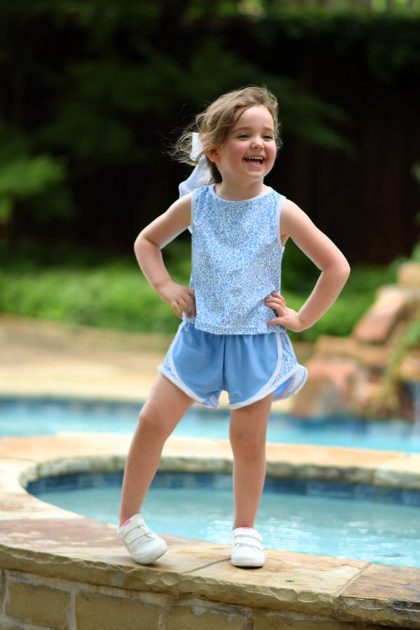 Blue Shorts (Blue Floral Sides)