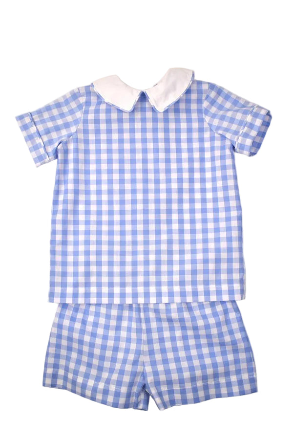 Blue Check Short Set