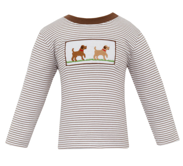 Labrador Knit Stripe LS T-Shirt- Brown