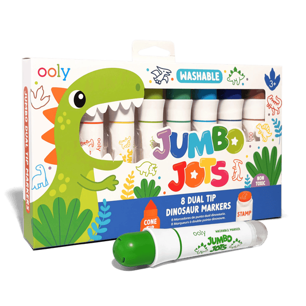 Jumbo Jots Dual Tip Dinosaur Stamp Markers- Set of 8