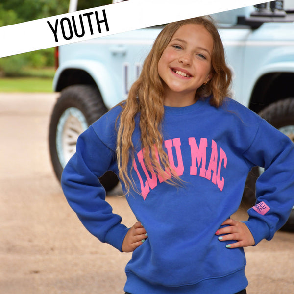 Lulu Mac Sweatshirt- Royal/Pink