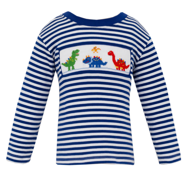 Dinosaurs L/S T-Shirt- Royal Blue Stripe