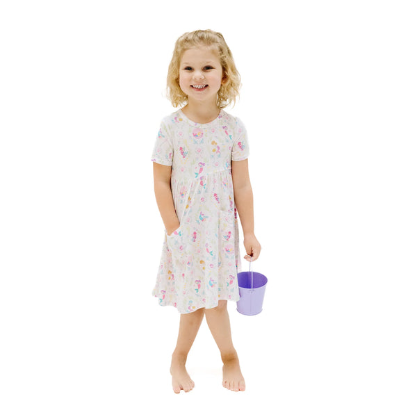 Mermaids S/S Twirly Dress- Pink