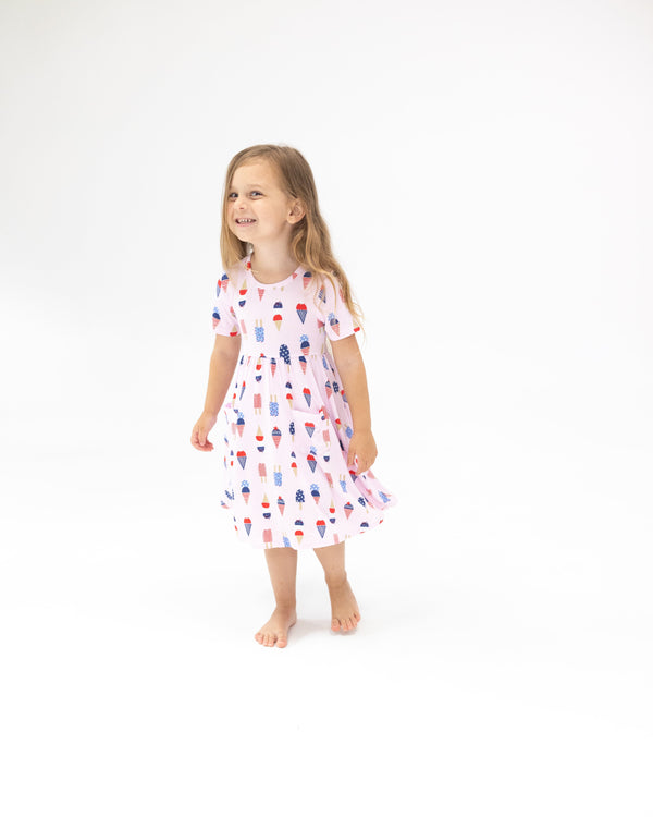 American Ice Cream Twirly Dress- Pink