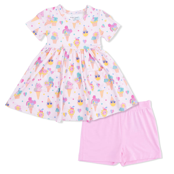 Ice Cream Fun Crew Twirly Dress W/ Cartwheel Short