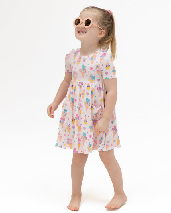 Ice Cream Fun Crew Twirly Dress W/ Cartwheel Short