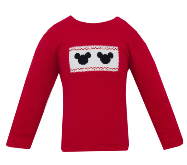 Mouse Ears Knit T-Shirt- Red