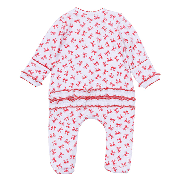 Scarlett Bows Printed Zipper Footie