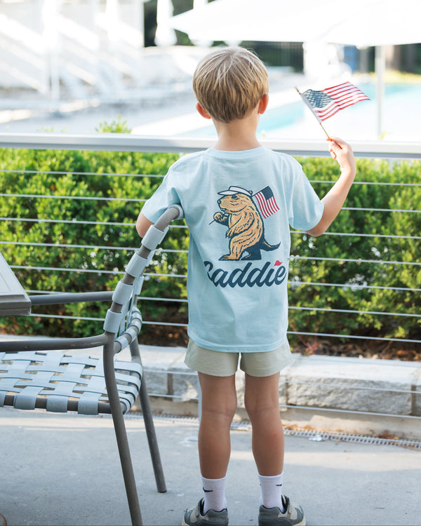 Youth Caddie Old Glory Tee- Chambray