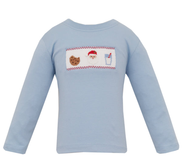 Santa's Midnight Snack Knit T-Shirt- Lt. Blue