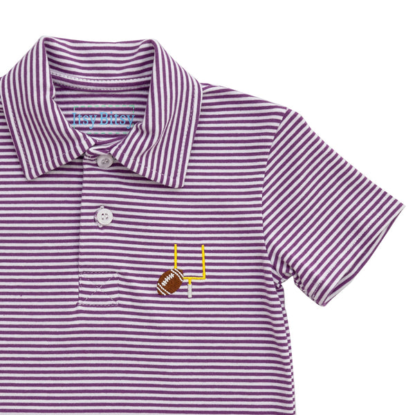 Game Day Polo Romper- Purple