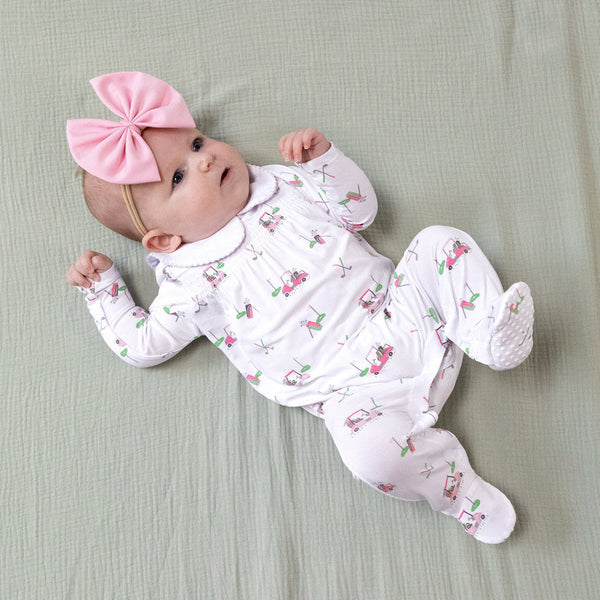 Baby Golf Carts Smocked L/S Footie