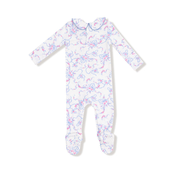 Ribbon Floral Fling Smocked L/S Footie