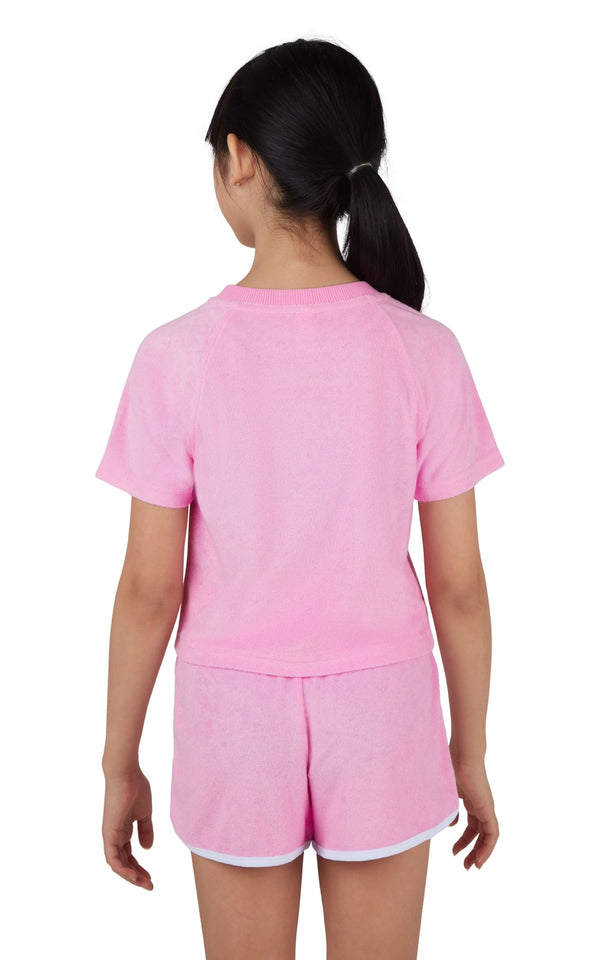 Towel Terry Raglan Short Set- Bon Bon