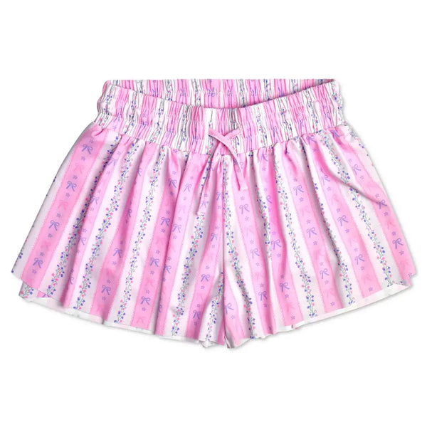 Floral Stripes Butterfly Shorts