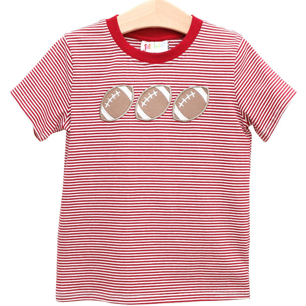 Football Trio Shirt- Crimson Stripe