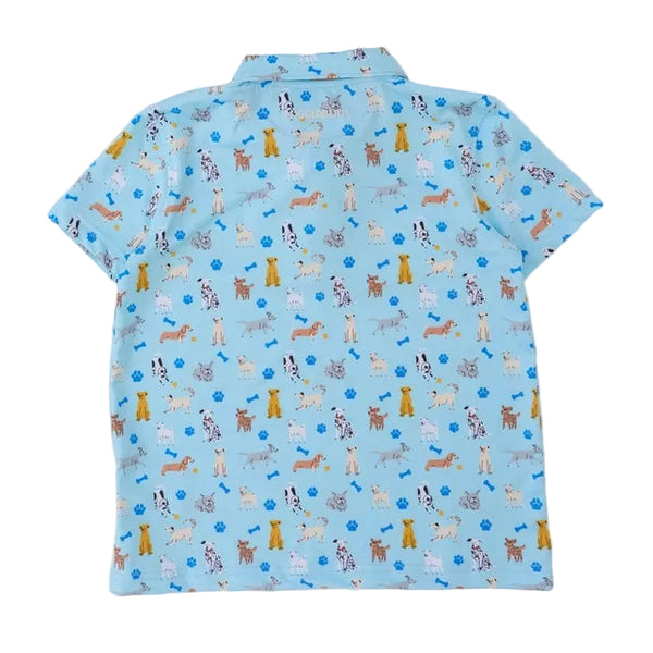Performance Knit Polo- Tiny Puppy Playtime