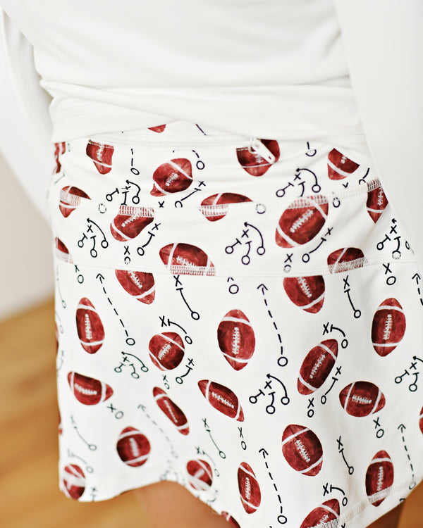 White Football Tennis Skort