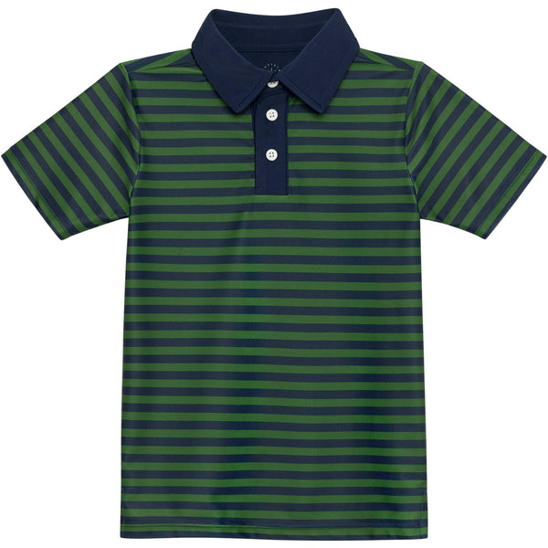Navy/Dark Green Stripe Polo Shirt