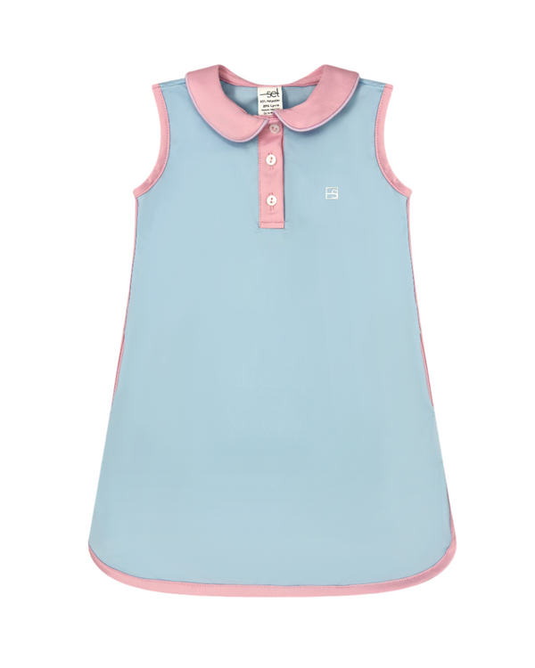 Presley Dress- Cotton Candy Blue, Cotton Candy Pink