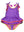 Neon Purple Crochet Peplum One Piece Swimsuit
