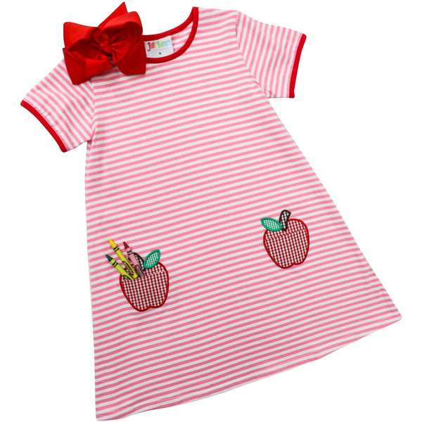 Apple Pocket Applique Dress