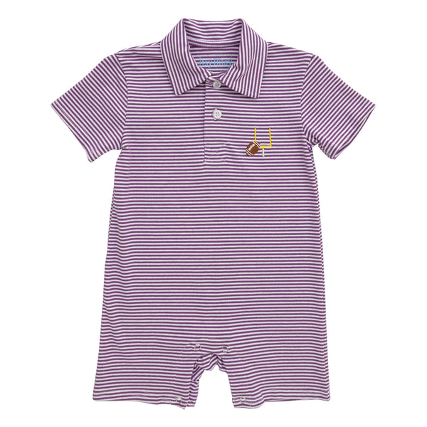 Game Day Polo Romper- Purple