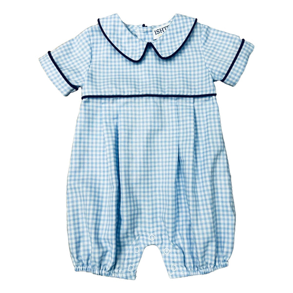 Blue Plaid Romper