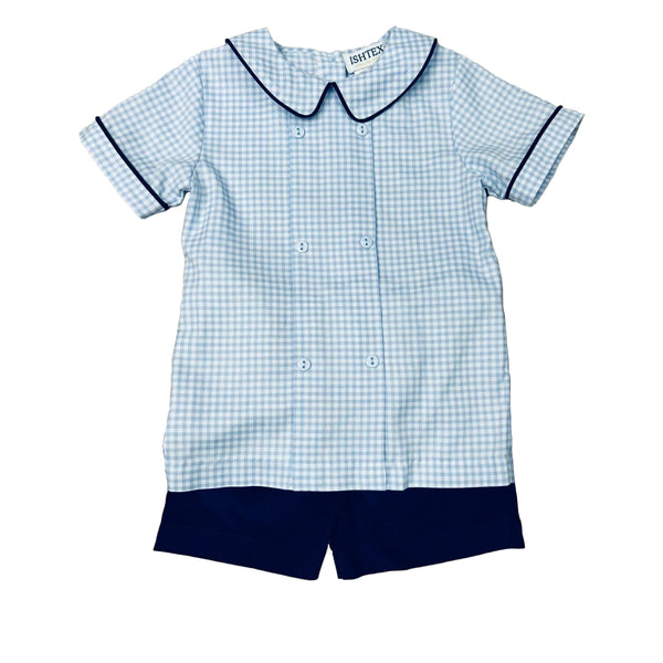 Blue Plaid Short Set