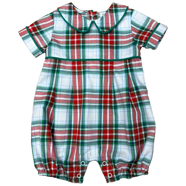 Red & Green Plaid Romper