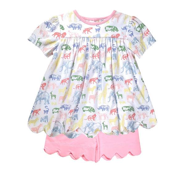 Zoo Friends Scallop Short Set