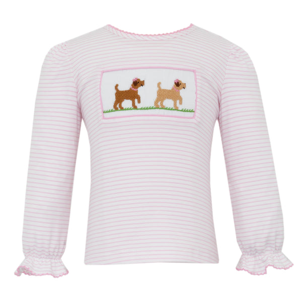 Labradors Knit Stripe LS T-Shirt- Pink