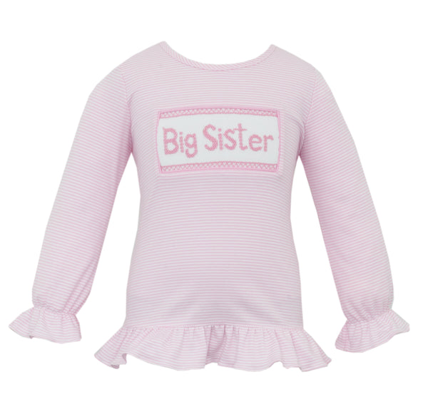 Big Sister Knit Stripe T-Shirt- Pink