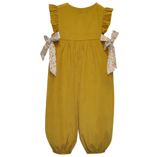 Abigail Long Romper- Yellow Flower