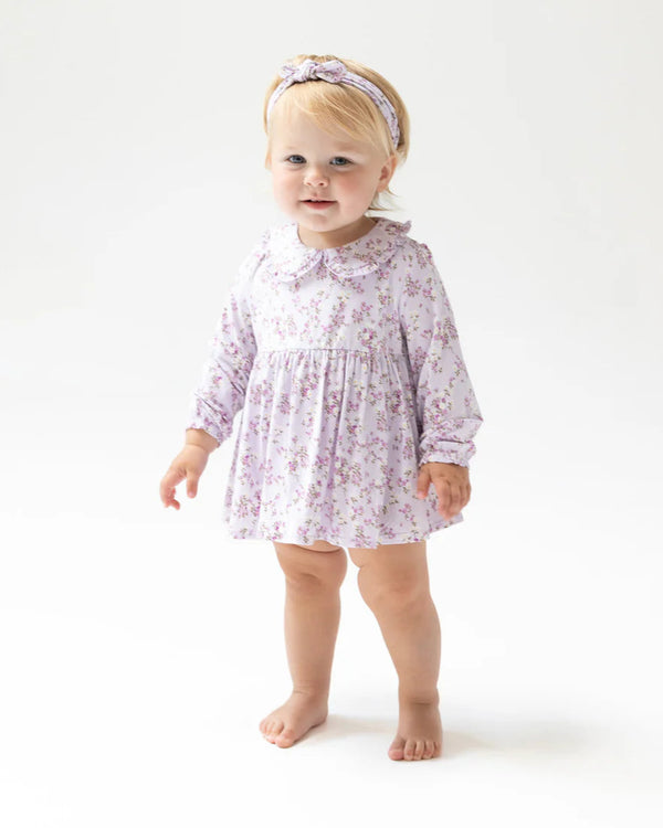 Sweet Dream Florals L/S Ruffle Bubble W/ Skirt- Light Purple