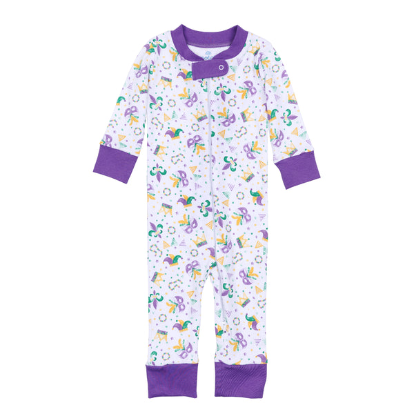 Mardi Gras Munchkins Zipper Pajamas