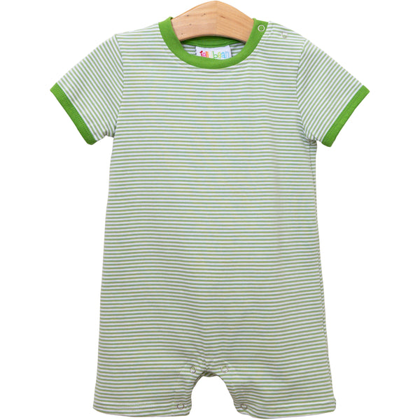 James Romper- Moss Green Stripe