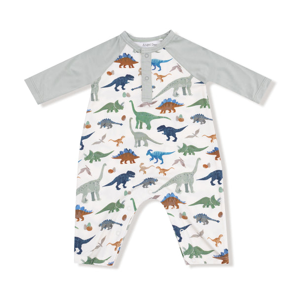 Washy Dinos L/S Raglan Henley Romper