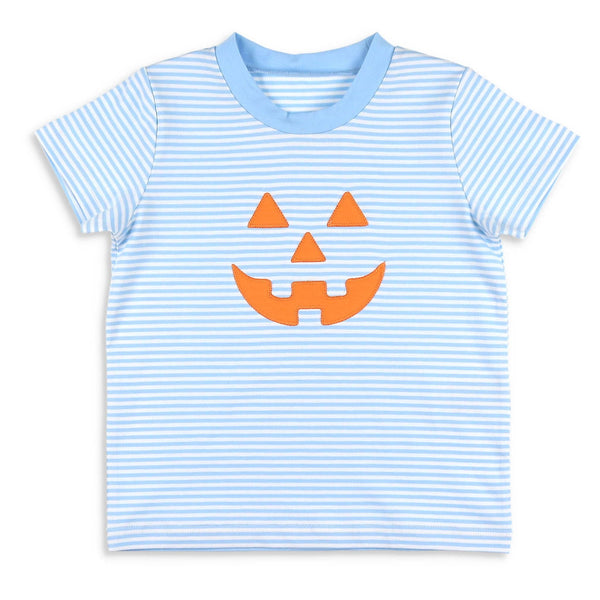 Jack-O-Lantern Shirt- Blue Stripe