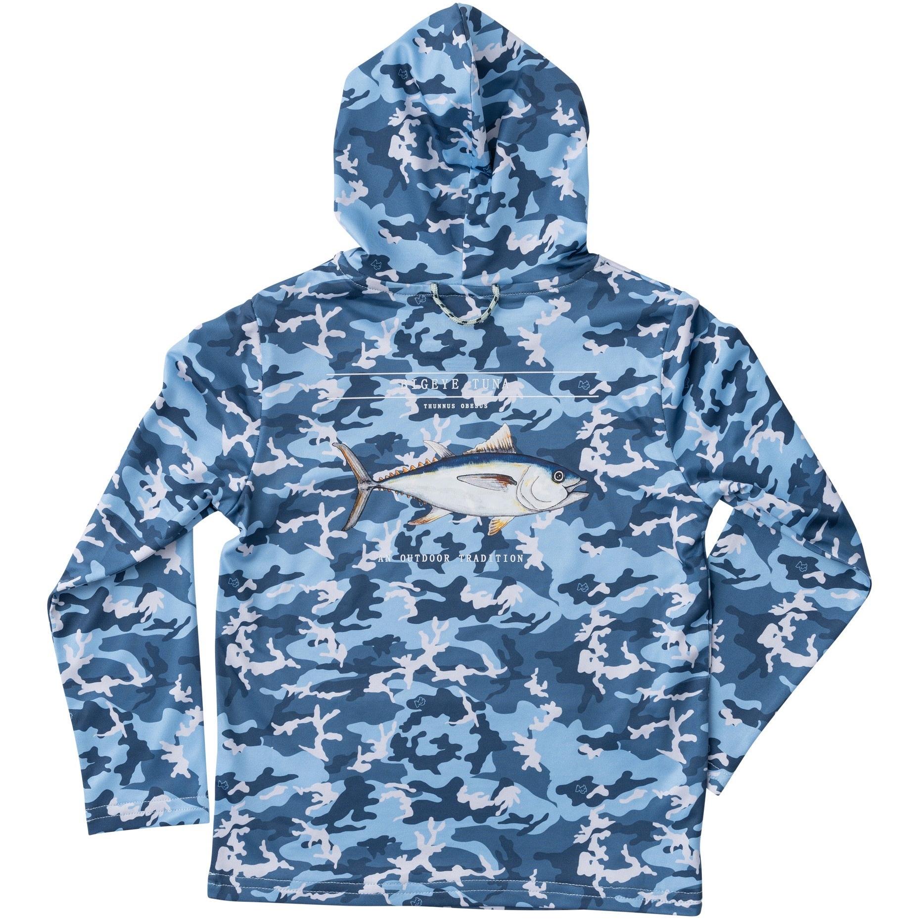 Pro Performance Hoodie T shirt Blue Camo