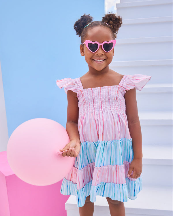 Twirl Dress- Watercolor Multi Stripe