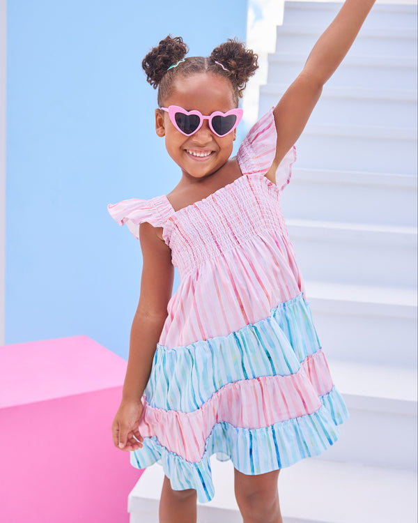 Twirl Dress- Watercolor Multi Stripe