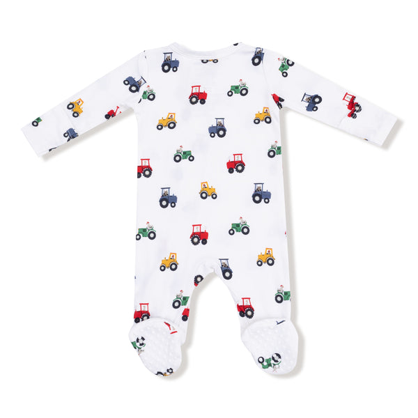 Mini Tractors 2 Way Zipper Footie