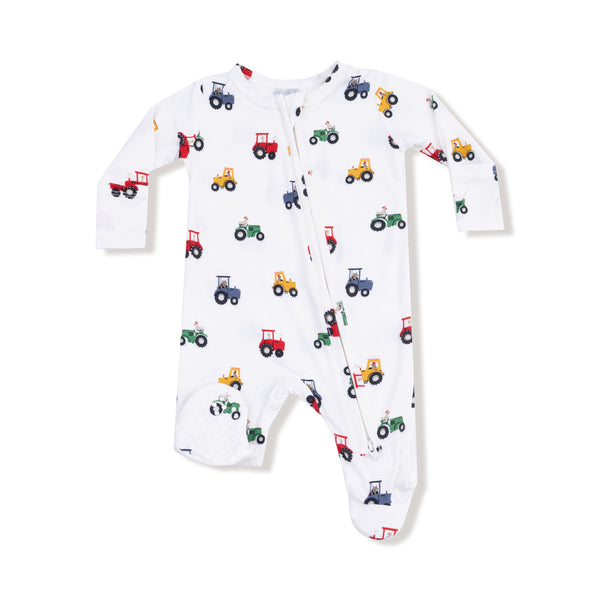 Mini Tractors 2 Way Zipper Footie